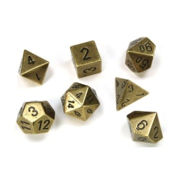 Juego de Dados Metalicos - Old Brass