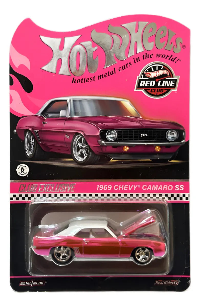 Hot Wheels Red Line Club 1969 Chevy Camaro Ss Rosa Chicle