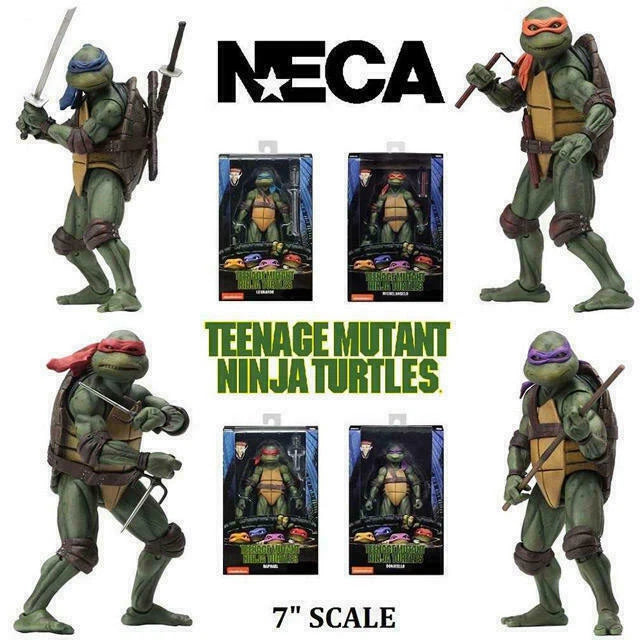 TMNT 1990 Movie Leonardo Raphael Donatello Michelangelo Set of 4 Figure - NECA